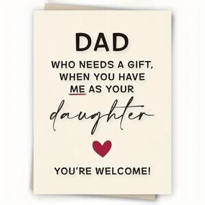 Birthday Card for Dad from Daughter - 5" x 7"